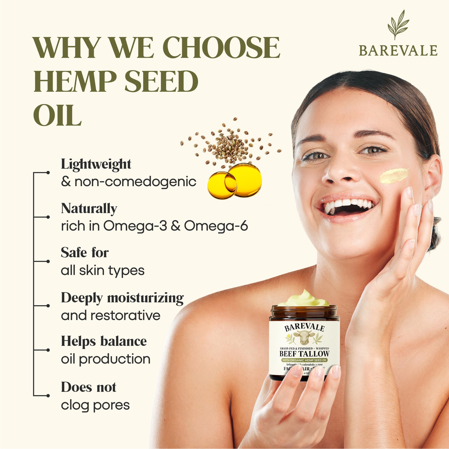 Grass-Fed & Finished Whipped Beef Tallow Balm – 4 oz