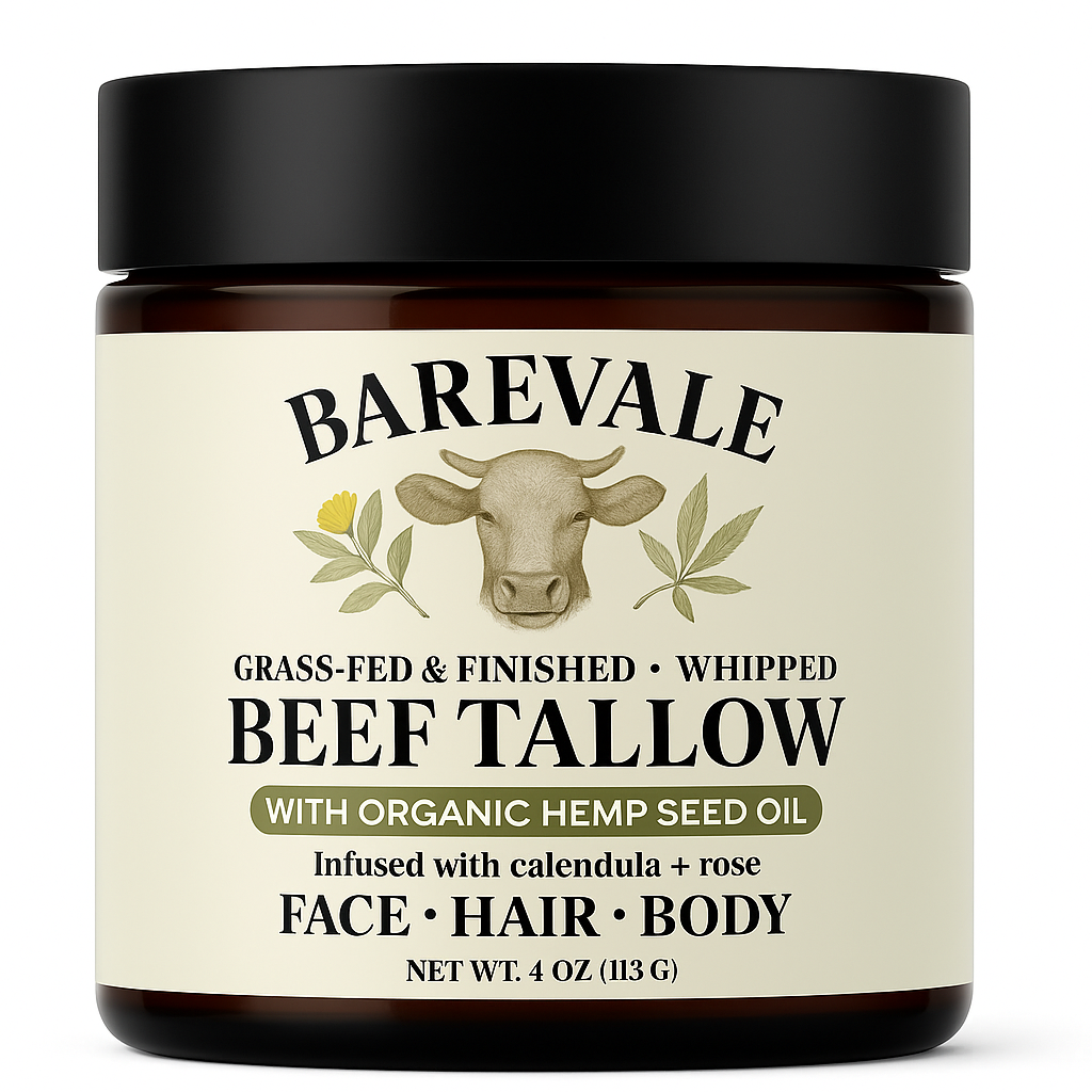 Grass-Fed & Finished Whipped Beef Tallow Balm – 4 oz